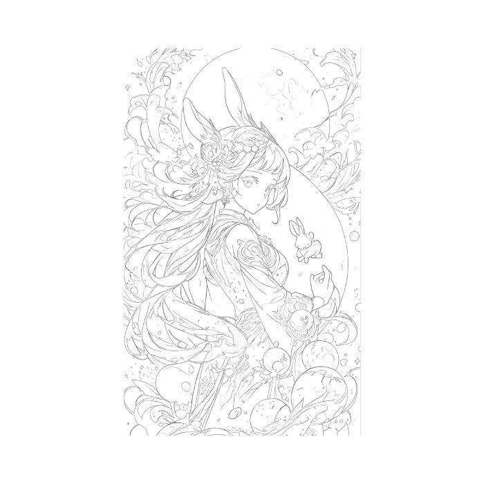 tranh tô màu anime girl ngầu 35