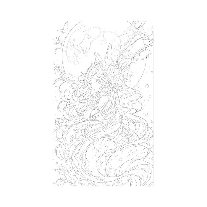 tranh tô màu anime girl ngầu 36