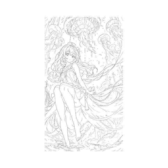 tranh tô màu anime girl ngầu 7