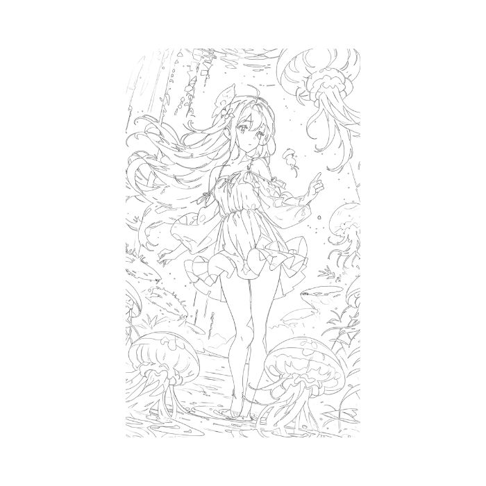 tranh tô màu anime girl ngầu 9