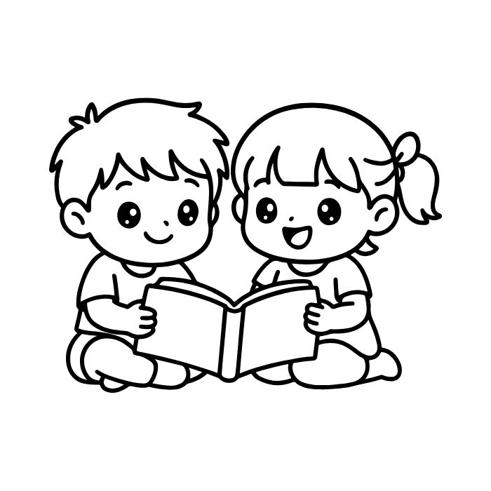 tranh tô màu bạn trai bạn gái 1