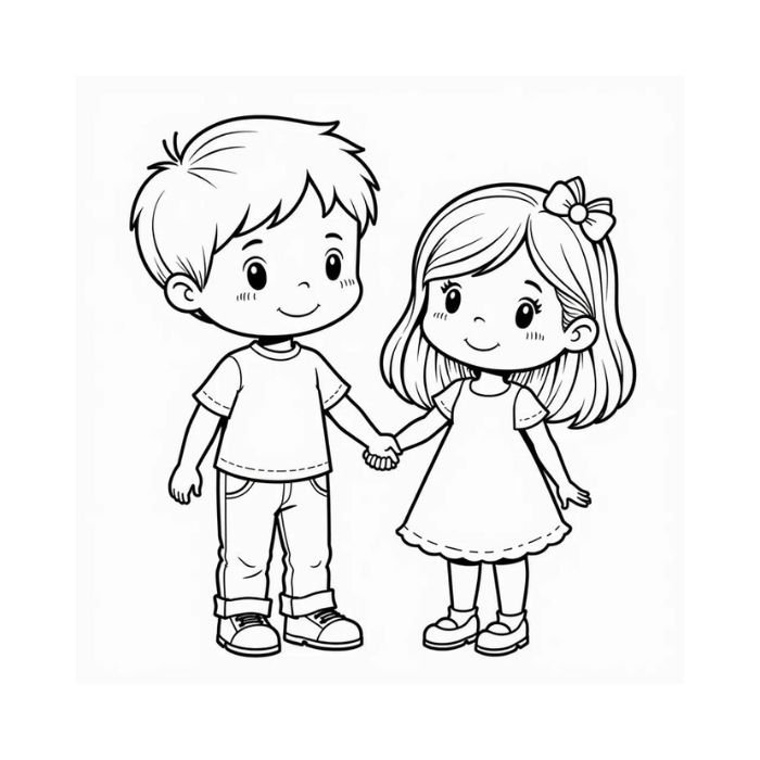 tranh tô màu bạn trai bạn gái 20