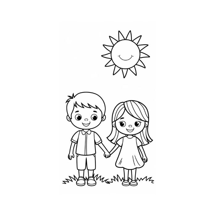 tranh tô màu bạn trai bạn gái 29