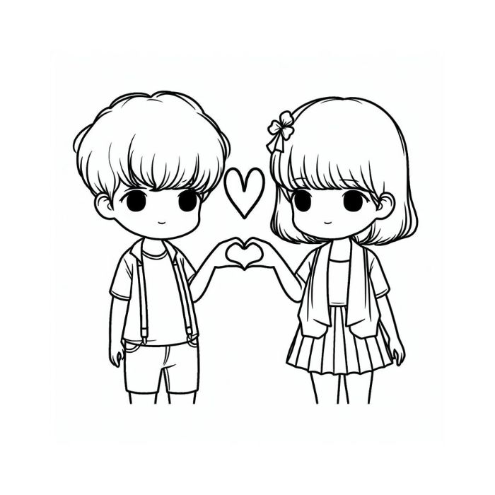 tranh tô màu bạn trai bạn gái 8