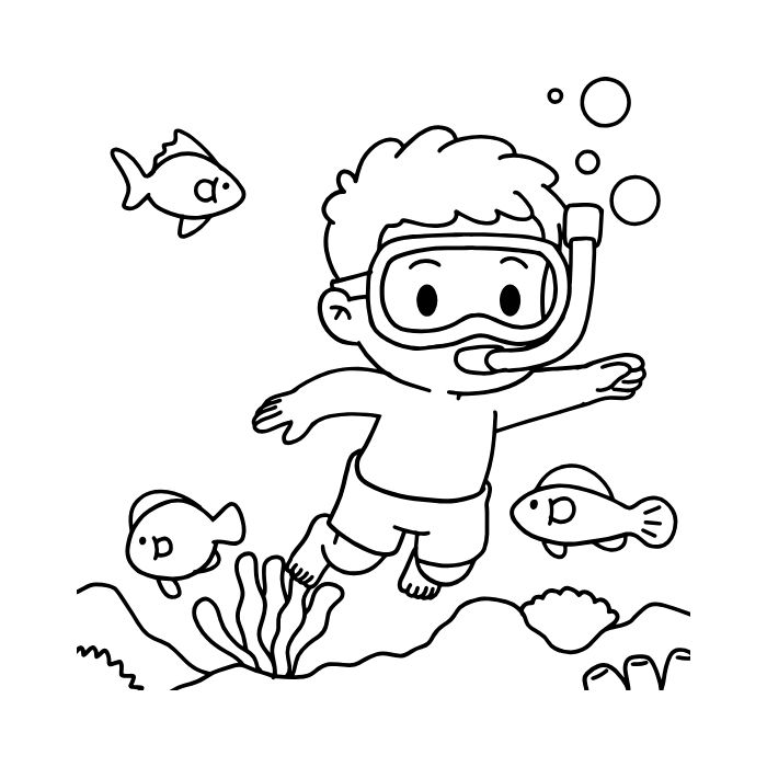 tranh tô màu bé trai 2