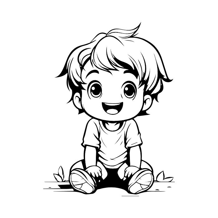 tranh tô màu bé trai 24