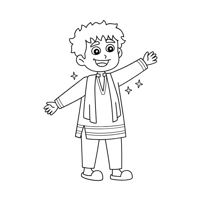 tranh tô màu bé trai 28