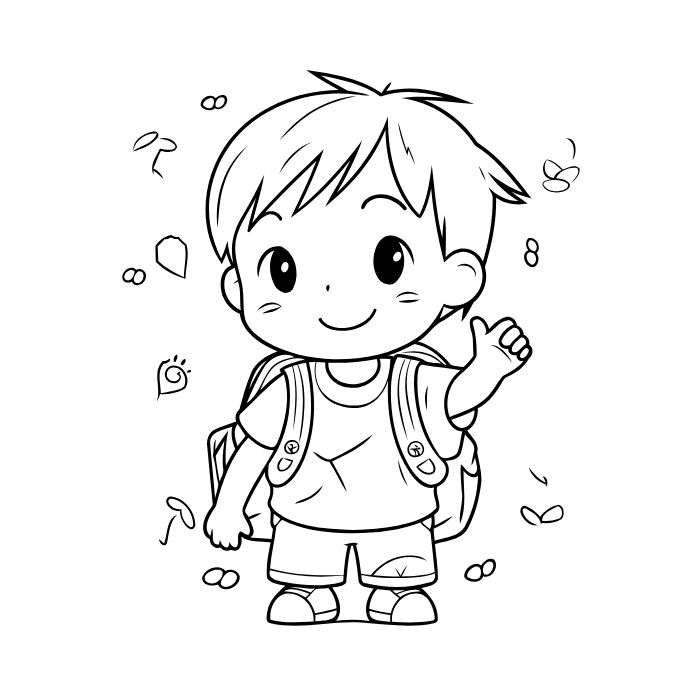 tranh tô màu bé trai 29