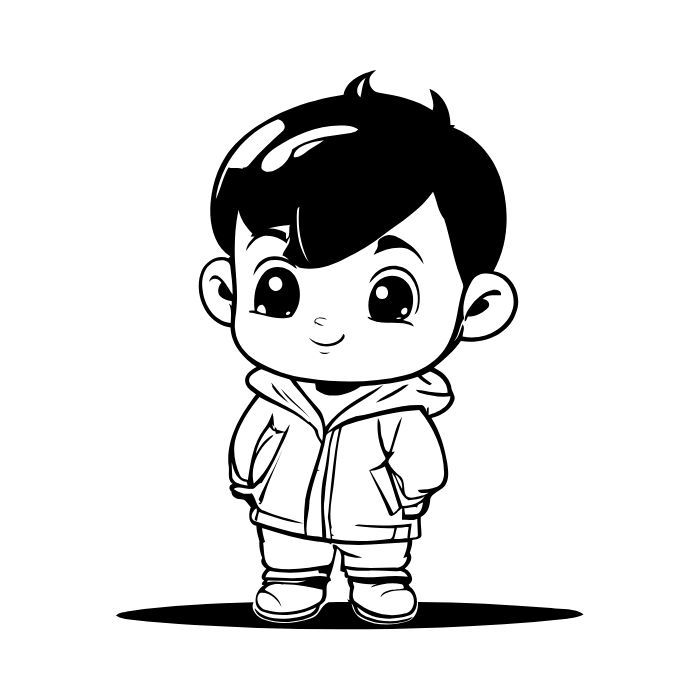 tranh tô màu bé trai 3