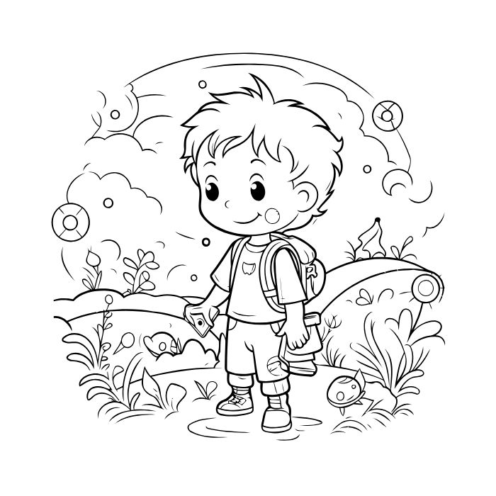 tranh tô màu bé trai 4