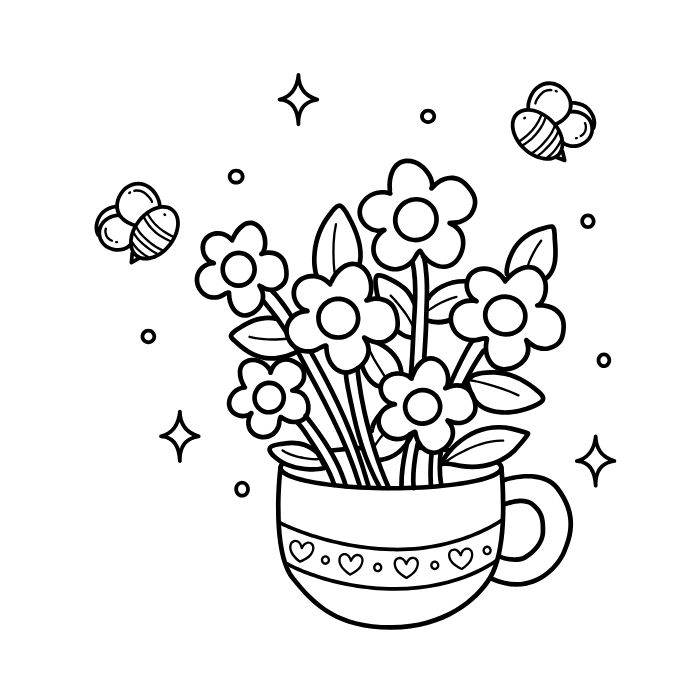 tranh tô màu bông hoa 5 cánh 4