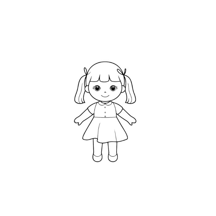 tranh tô màu búp bê 10