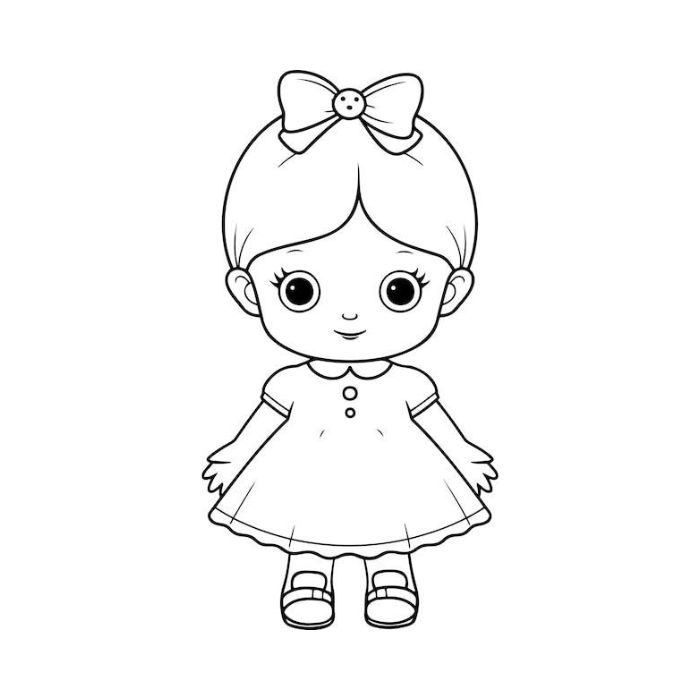 tranh tô màu búp bê 14