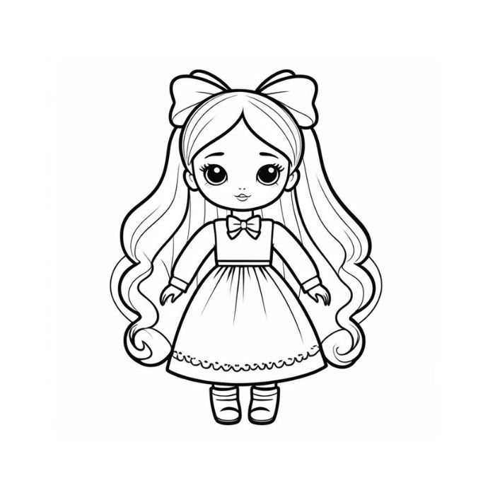 tranh tô màu búp bê 16