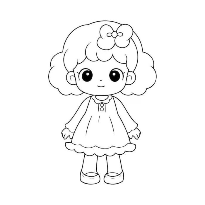 tranh tô màu búp bê 17