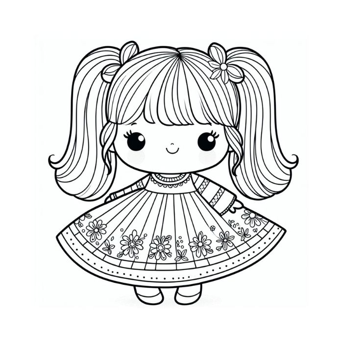 tranh tô màu búp bê 30