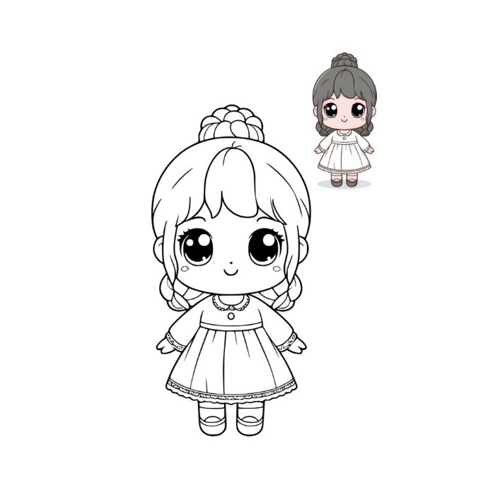 tranh tô màu búp bê 33