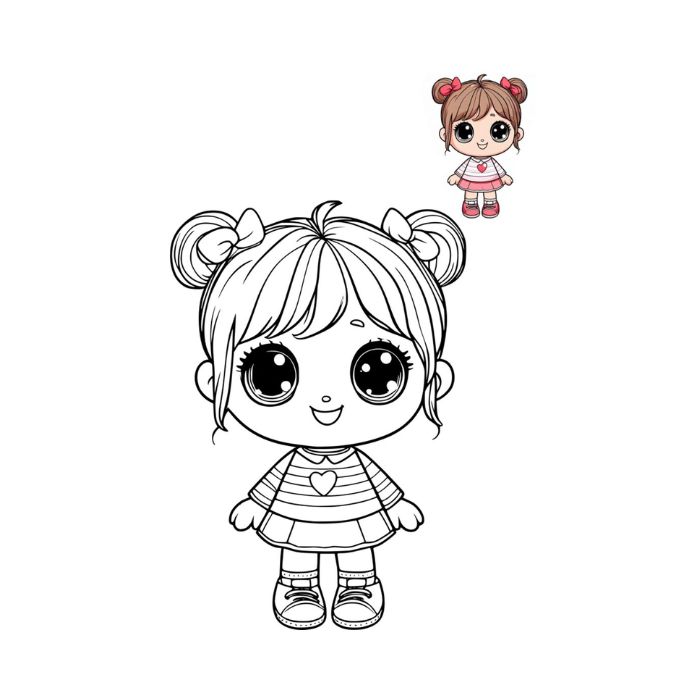 tranh tô màu búp bê 36