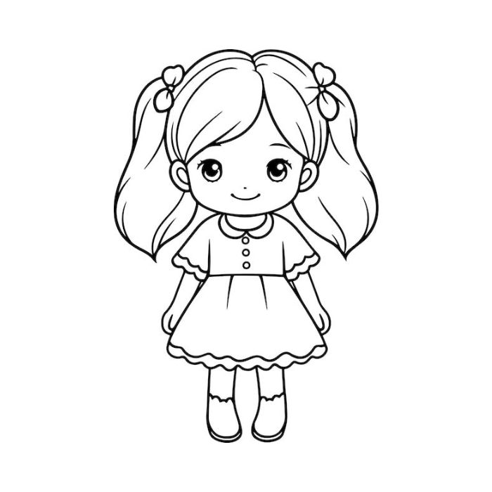 tranh tô màu búp bê 4