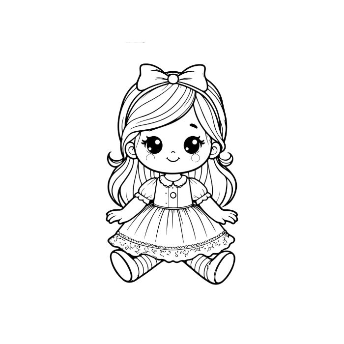 tranh tô màu búp bê 9