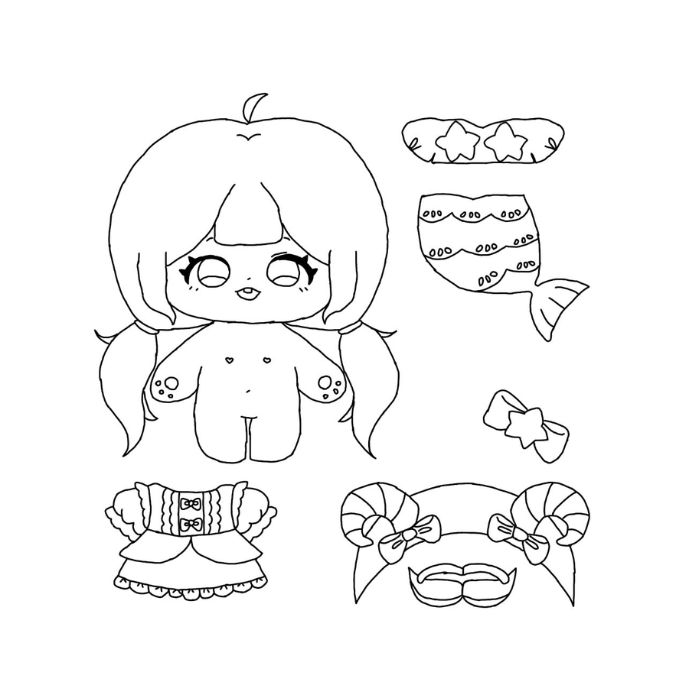 tranh tô màu búp bê giấy 13