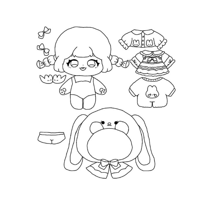 tranh tô màu búp bê giấy 17