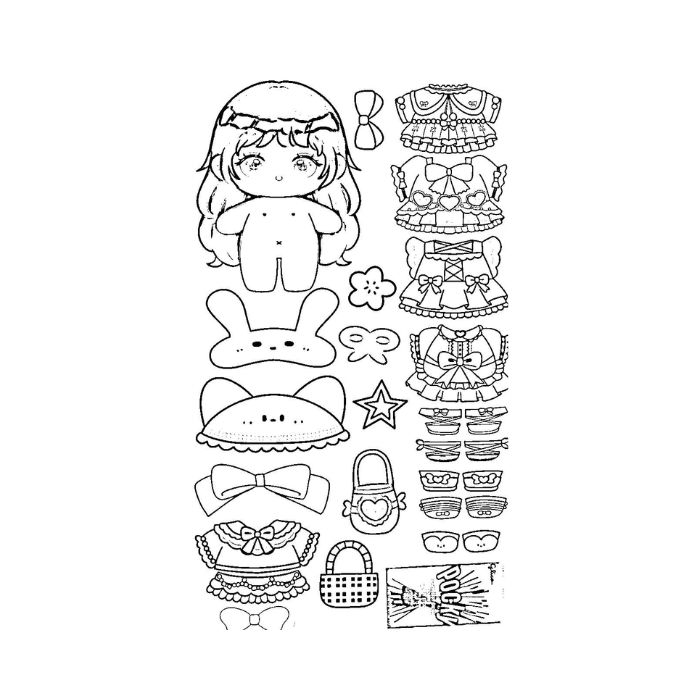 tranh tô màu búp bê giấy 20