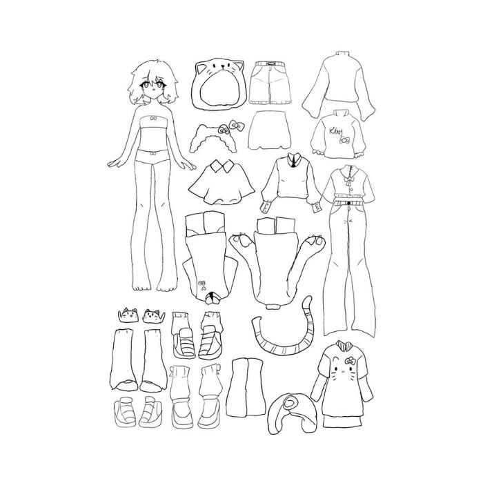 tranh tô màu búp bê giấy 21