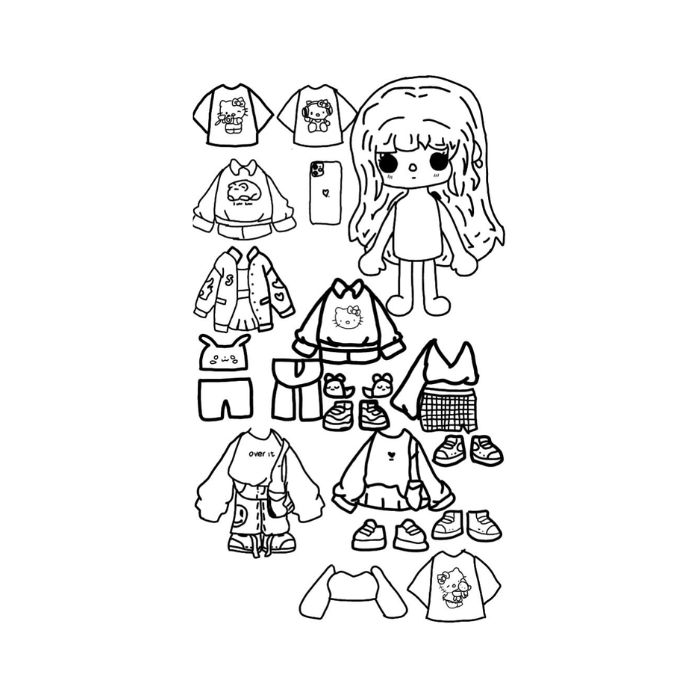 tranh tô màu búp bê giấy 23