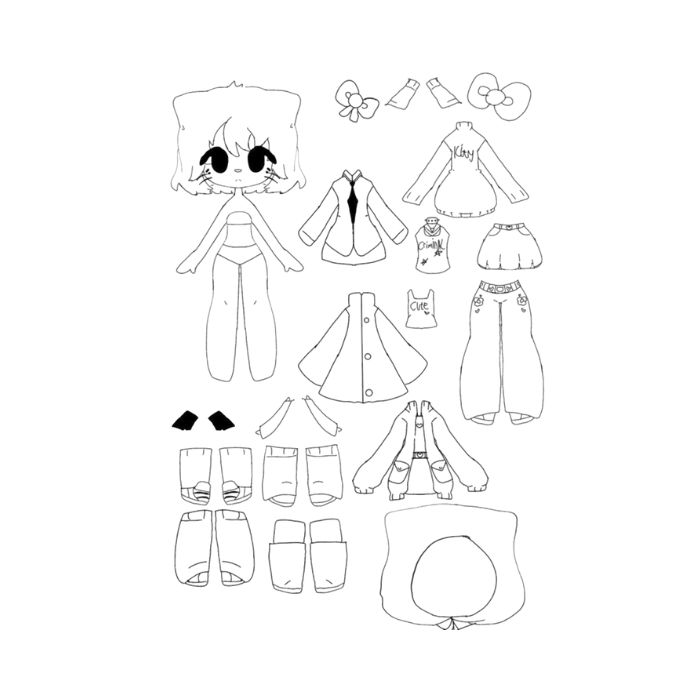 tranh tô màu búp bê giấy 27