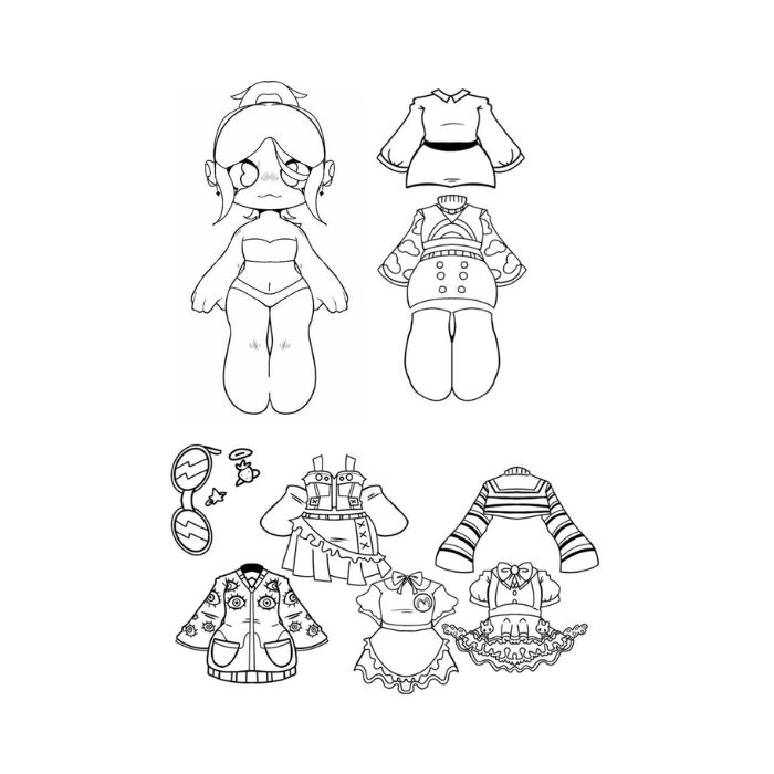 tranh tô màu búp bê giấy 28