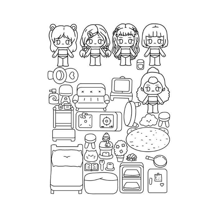 tranh tô màu búp bê giấy 31