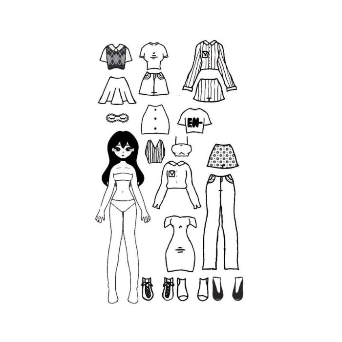 tranh tô màu búp bê giấy 8