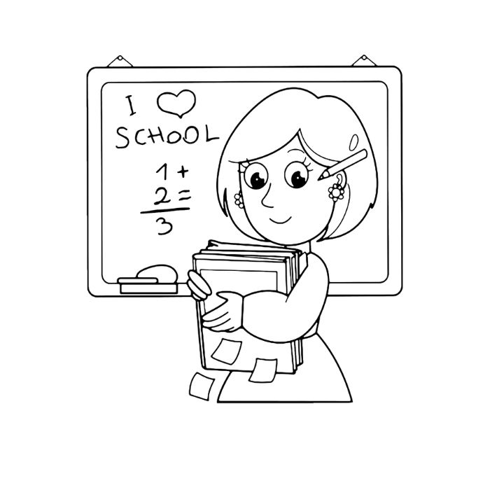 tranh tô màu cô giáo 11