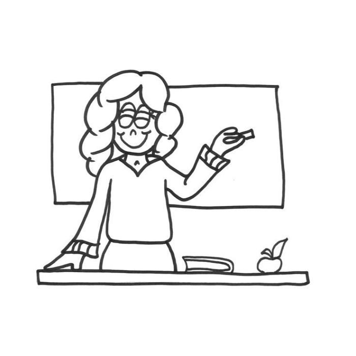 tranh tô màu cô giáo 13