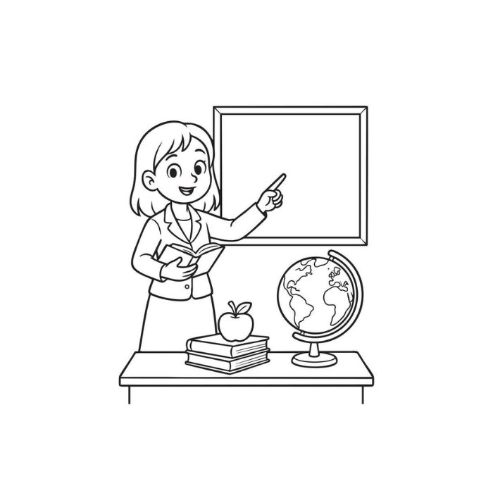 tranh tô màu cô giáo 17