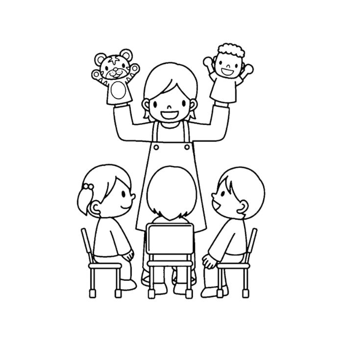 tranh tô màu cô giáo 2