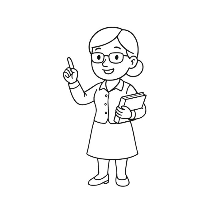 tranh tô màu cô giáo 21