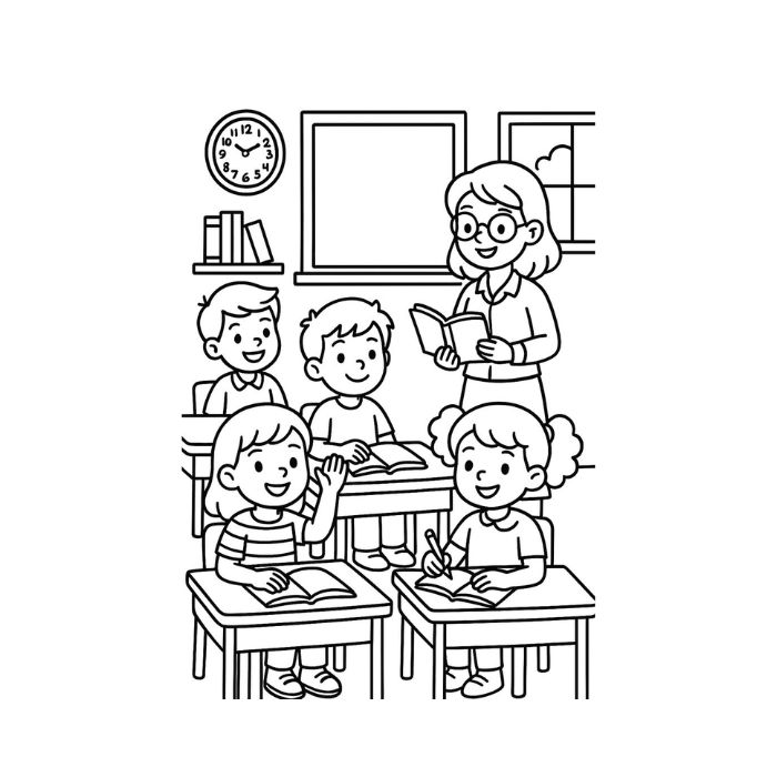 tranh tô màu cô giáo 22