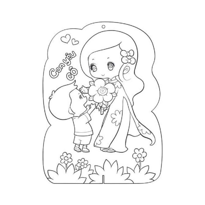 tranh tô màu cô giáo 23