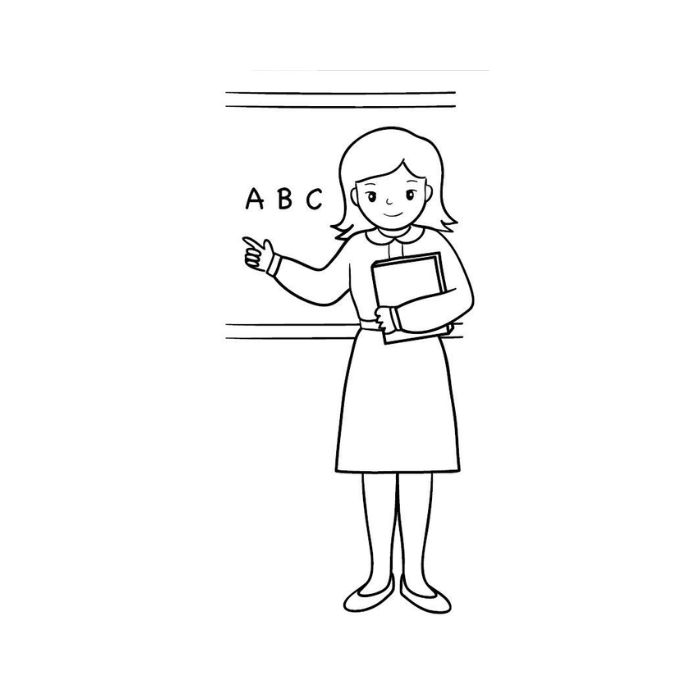 tranh tô màu cô giáo 24