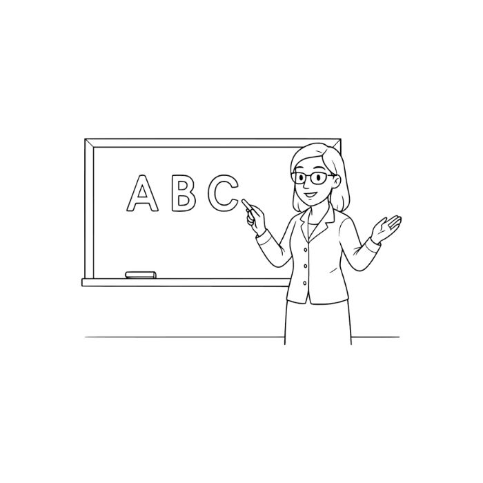 tranh tô màu cô giáo 26