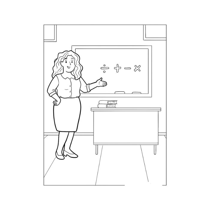 tranh tô màu cô giáo 27