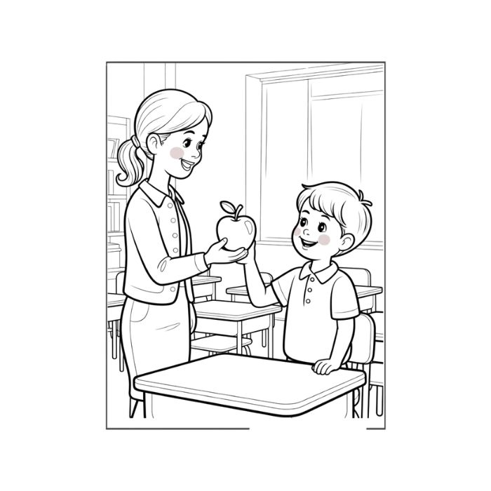 tranh tô màu cô giáo 28