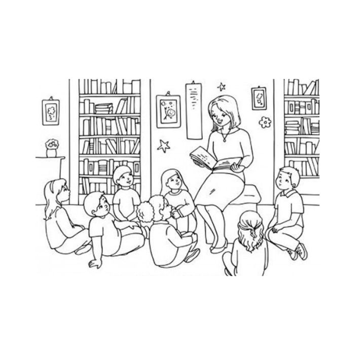 tranh tô màu cô giáo 3