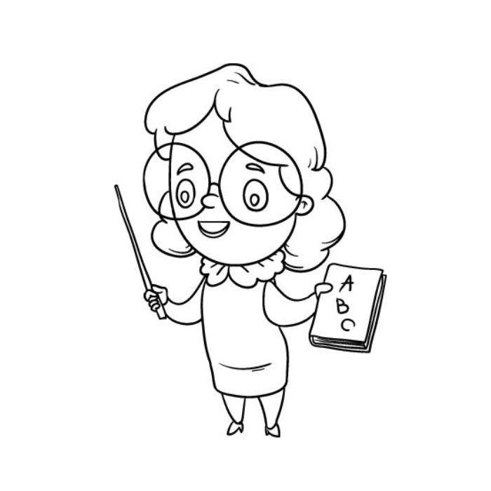 tranh tô màu cô giáo 31