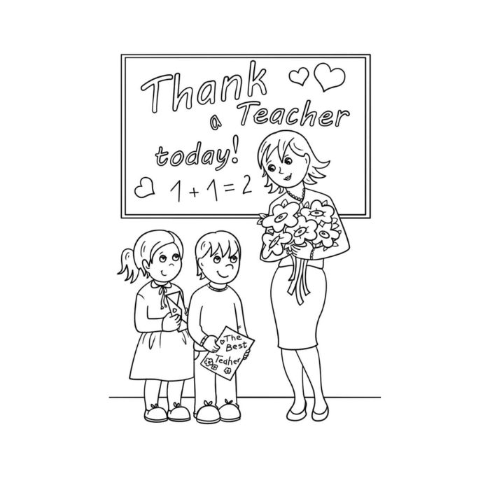 tranh tô màu cô giáo 32