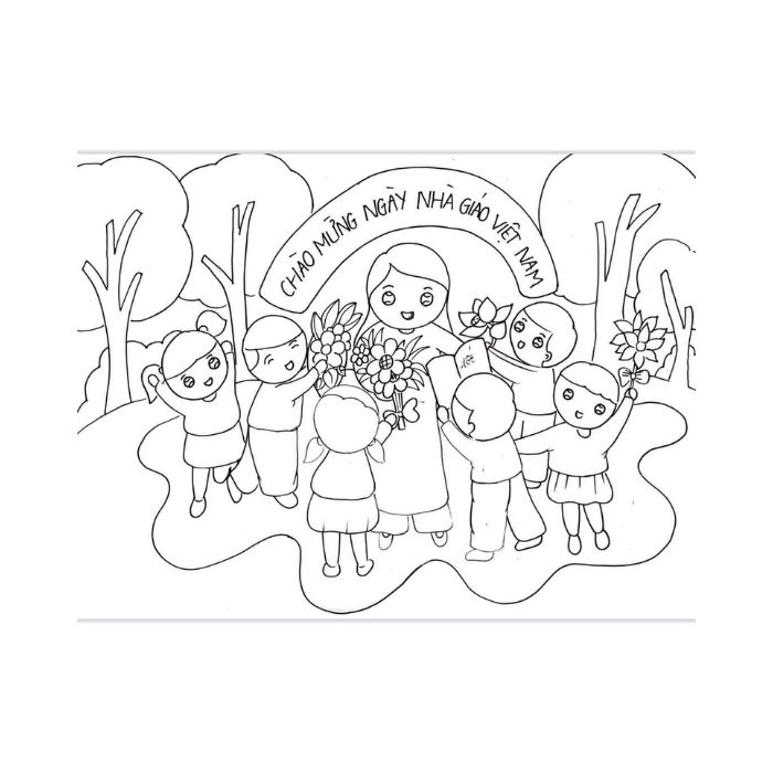 tranh tô màu cô giáo 33