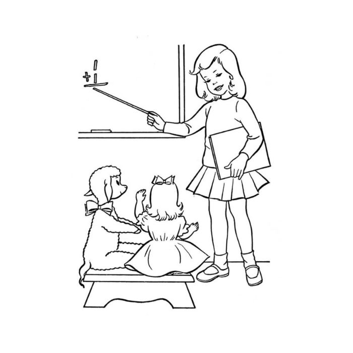 tranh tô màu cô giáo 34