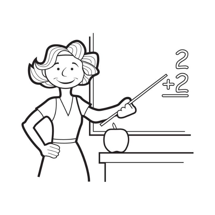 tranh tô màu cô giáo 37